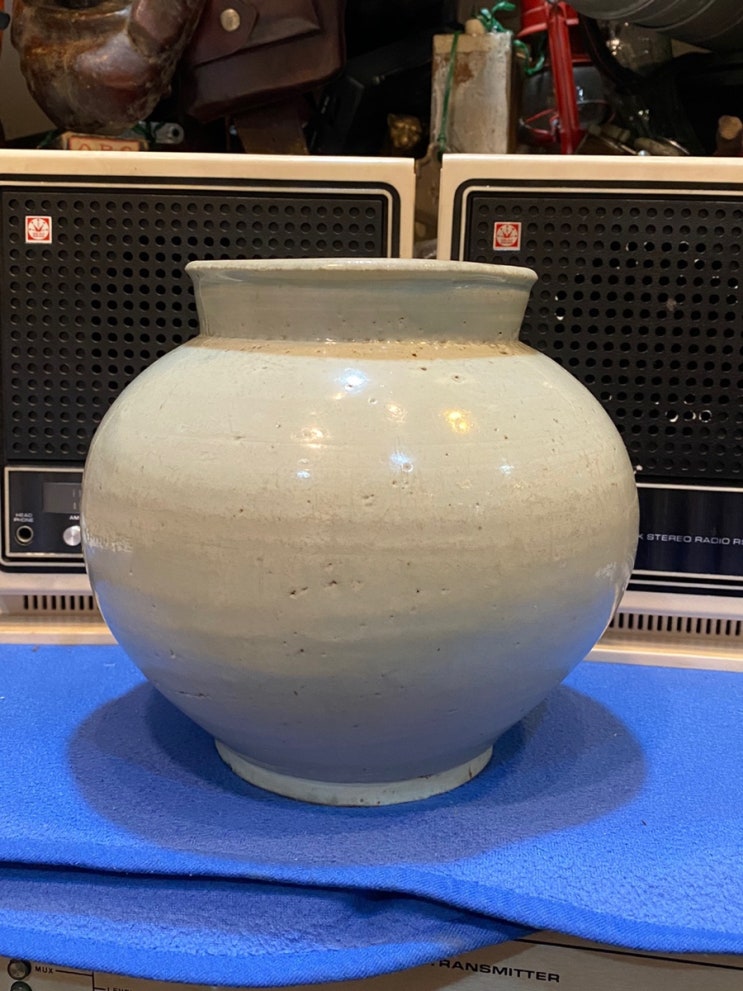  조선순백자호 골동품 도자기