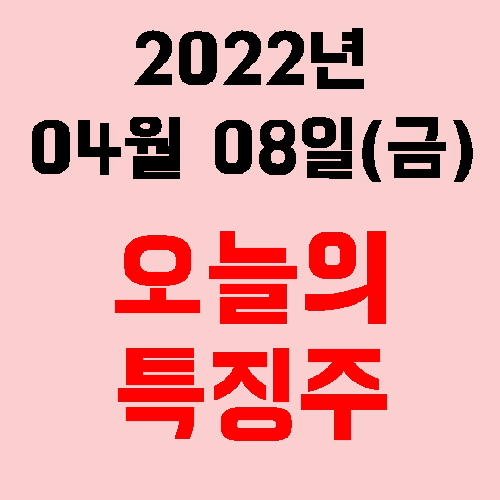  오늘의 시장 특징주 2022년 04월 08일(금)