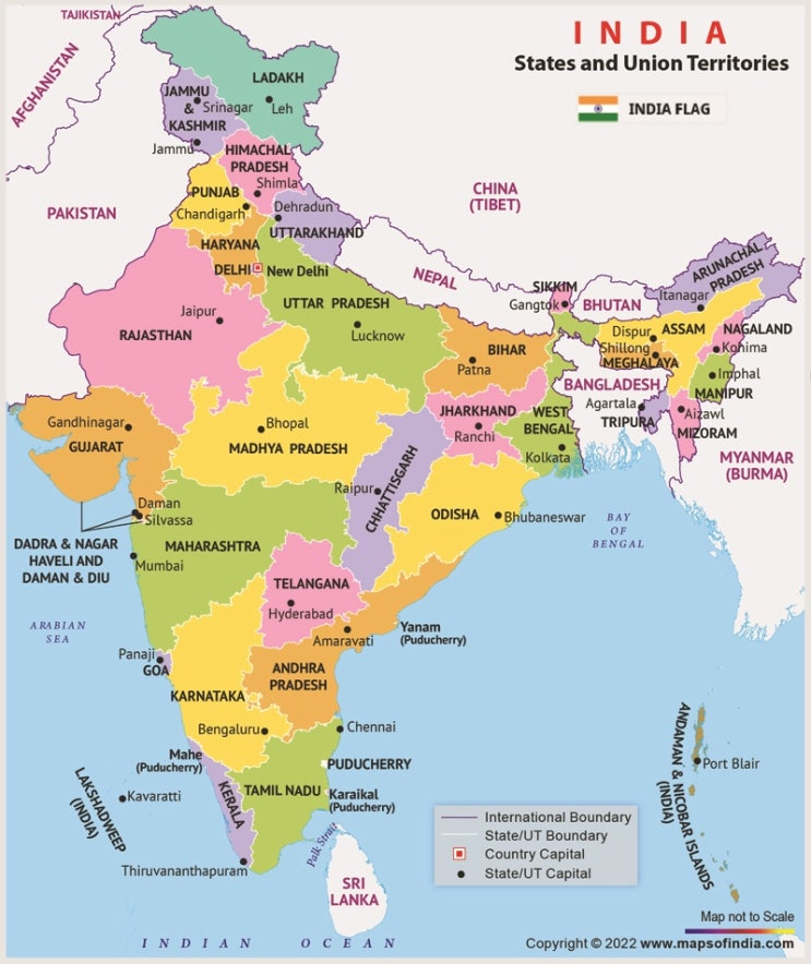 인도 행정 지도