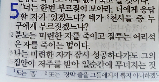 욥의 시련(욥기) 5장 욥의 시련(욥기) 5장