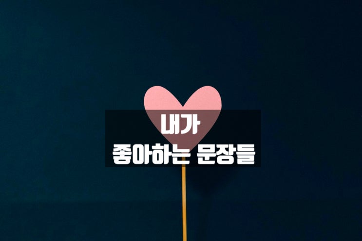  좋아하는 문장 말해보기