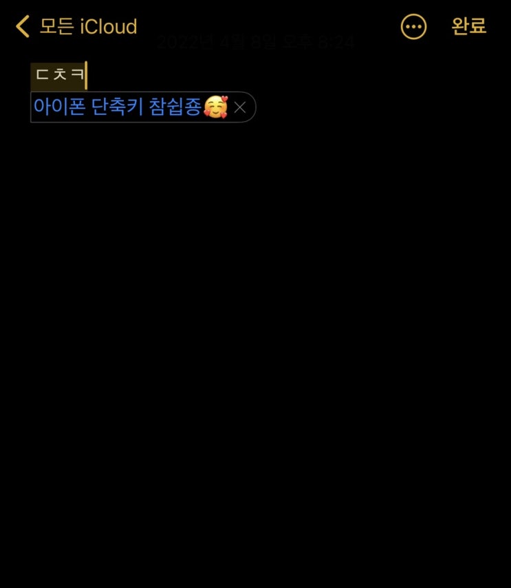  아이폰 텍스트대치 손쉽게 반복문구 작성하기 단축키 활용