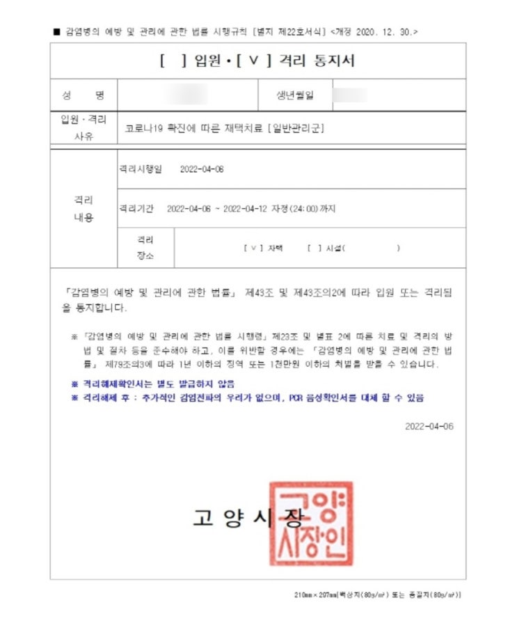  확진 둘째날 동거인 권고사항과 비대면 약처방 코로나 생활지원금 신청방법 까지