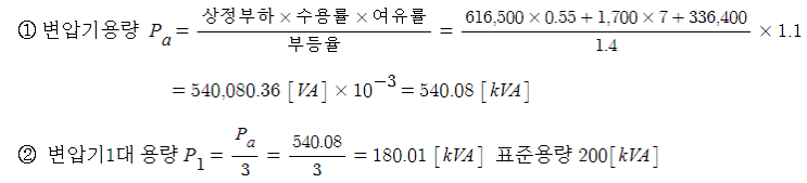 아파트 상정부하, 수용부하 산정 및 전력공급 계약