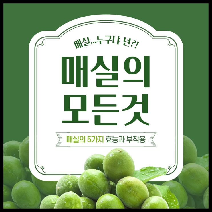  매실의 모든 것, 매실의 5가지 효능과 부작용에 대해서