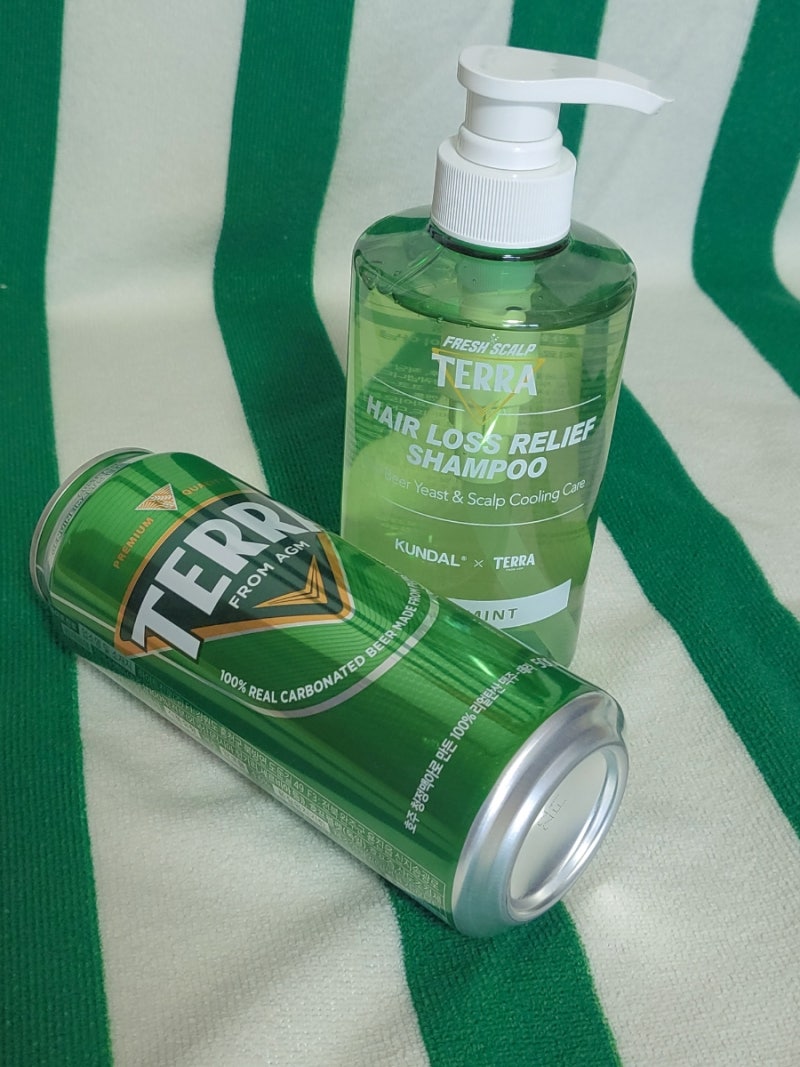[맥주효모샴푸] 쿤달X 진짜맥주테라 탈모샴푸 "쿤달 맥주효모 탈모 샴푸"-허브민트향