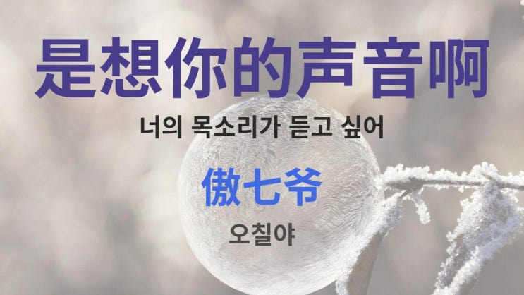 是想你的声音啊 너의 목소리가 듣고 싶어 -傲七爷