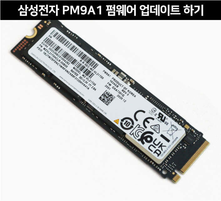  삼성전자 PM9A1 Nvme SSD 펌웨어 업데이트 하기.
