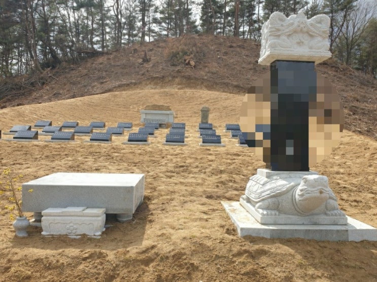  2022년 경북 김천시 부항 종중묘 조성공사 축대 사각둘래석 비석 자판 부부장 와비 27구 귀부(거북비석) 잔디조성 2일차공사 고인돌장묘개발장의사 #종중묘 #둘레석 #비석 #자판