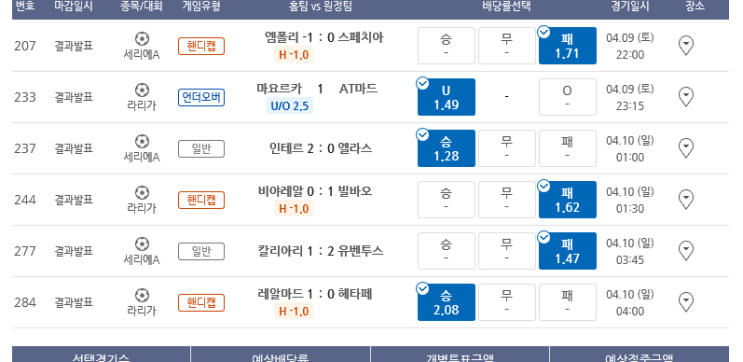 프로토 토요일 해축 적중 몇장 프로토 토요일 해축 적중 몇장