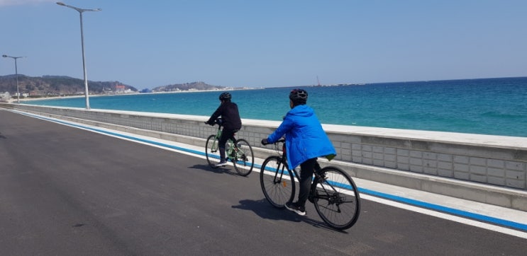  동해안 자전거길 종주 영덕 해맞이공원 에서 울진 은어다리 76km 초딩아들 라이딩