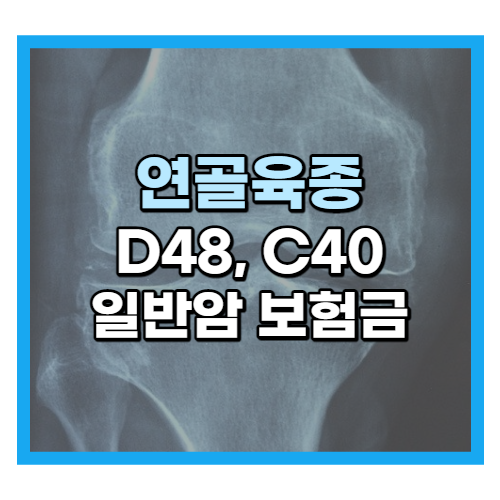 연골육종 D48 C40 일반암 보험금 받아야 합니다.