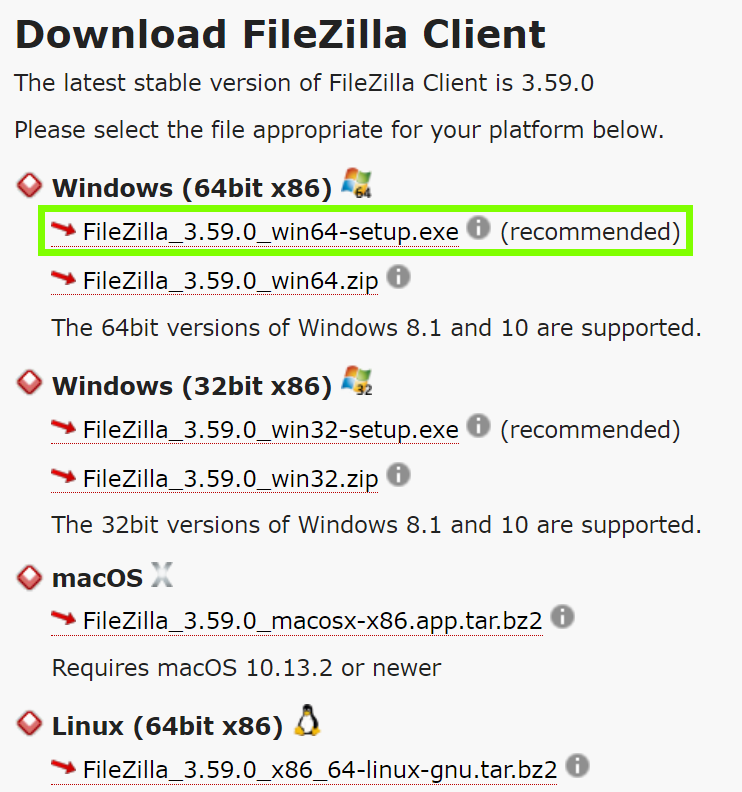  filezilla 