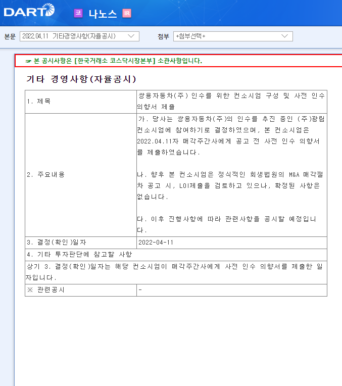 나노스 / 기타경영사항(자율공시) 나노스 / 기타경영사항(자율공시)