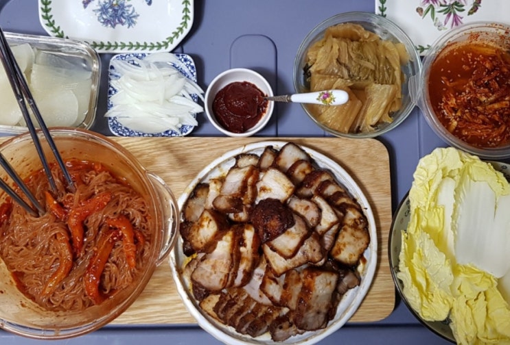  오늘의 야식] 요리하다 비빔냉면, 명태회무침 , 삼겹구이? feat.롯데마트