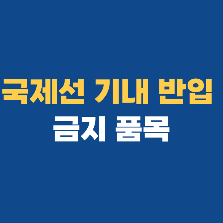 국제선 기내 반입 금지 품목 자세히 알아보기