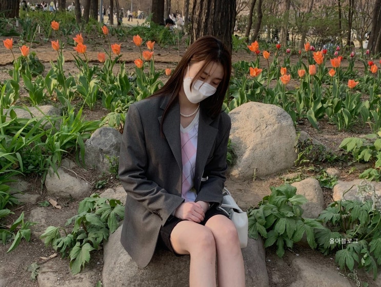  여자 자켓 코디 - 위즈위드 헤더먼트 자켓으로 데일리 출근룩