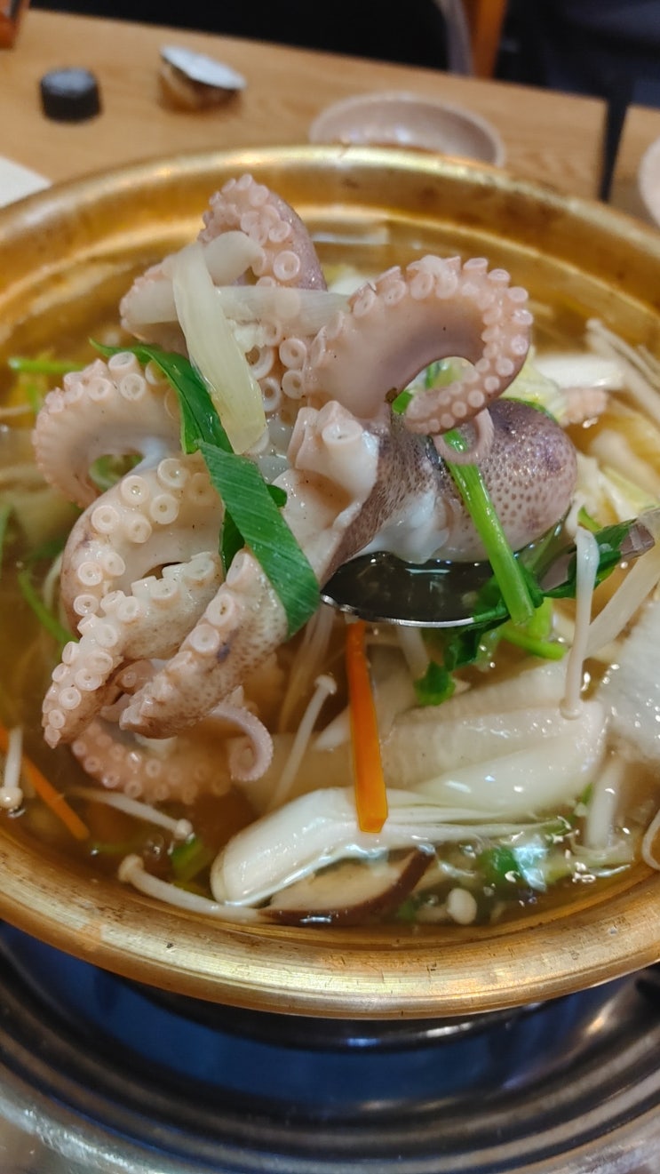  안성공도 해산물술안주맛집 술딴지에서 코스요리와 쭈꾸미샤브, 산낙지 등 먹은 후기