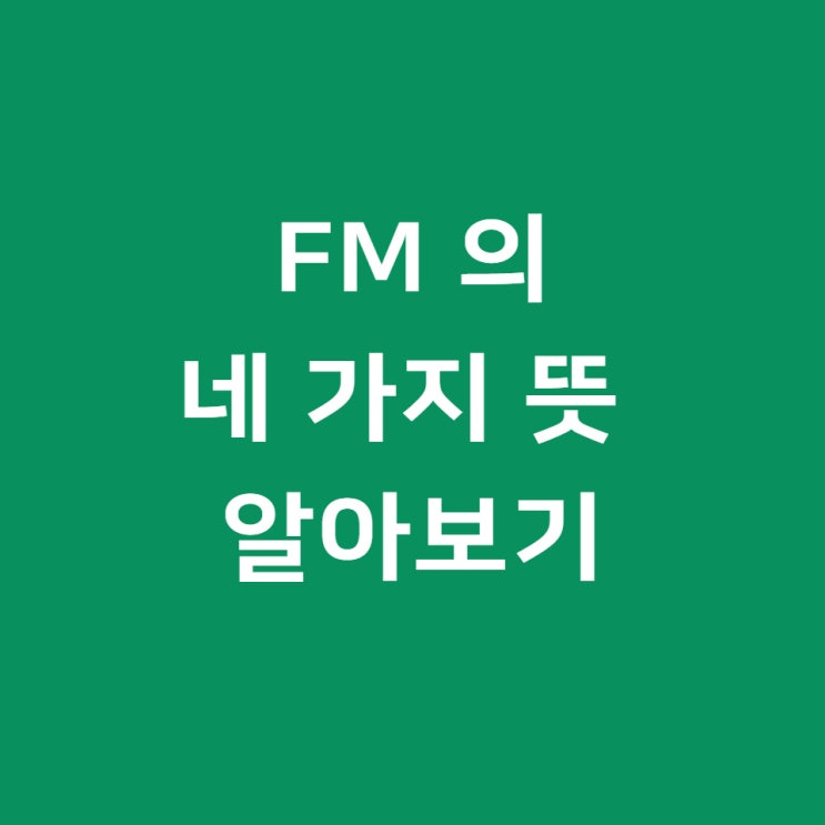  fm 뜻, 에프엠 뜻 네 개나 있어요