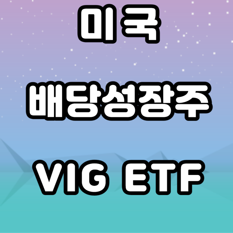 미국 배당성장주 VIG ETF 미국 배당성장주 VIG ETF
