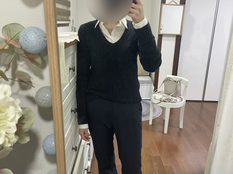  [ootd] 오늘 출근룩 : 셔츠 니트 레이어드 코디, 슬랙스 코디