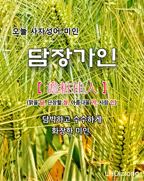  [833] 오늘사자성어 담장가인(澹粧佳人)의 뜻은?