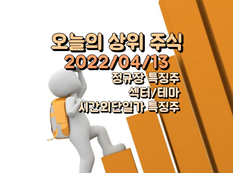  2022년04월13일 정규장, 시간외단일가 특징주