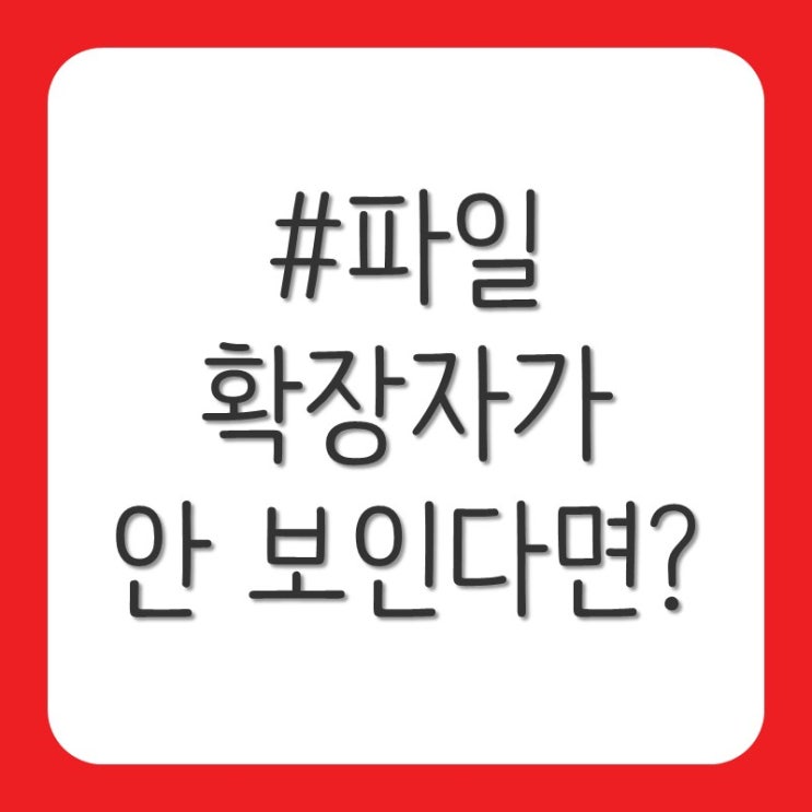  윈도우에서 파일 확장자가 안 보일 때 해결 방법