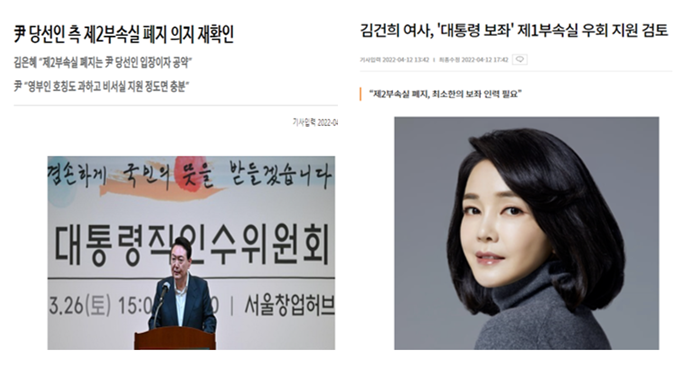 조삼모사(朝三暮四) : 김건희 관련 청와대 제2부속실 폐지와... 