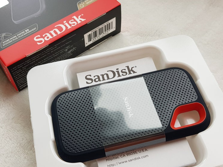샌디스크 SSD E61 익스트림 포터블 외장하드 1TB 구매 후기! (+비번 설정 파일 보호)