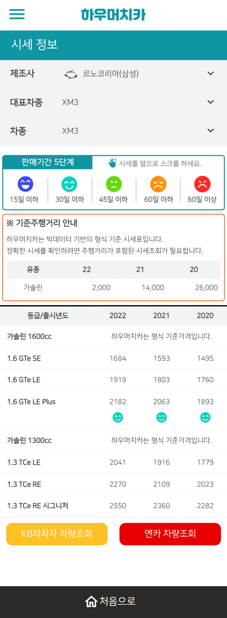 하우머치카 2022년 4월 XM3 중고차시세.가격표 하우머치카 2022년 4월 XM3 중고차시세.가격표