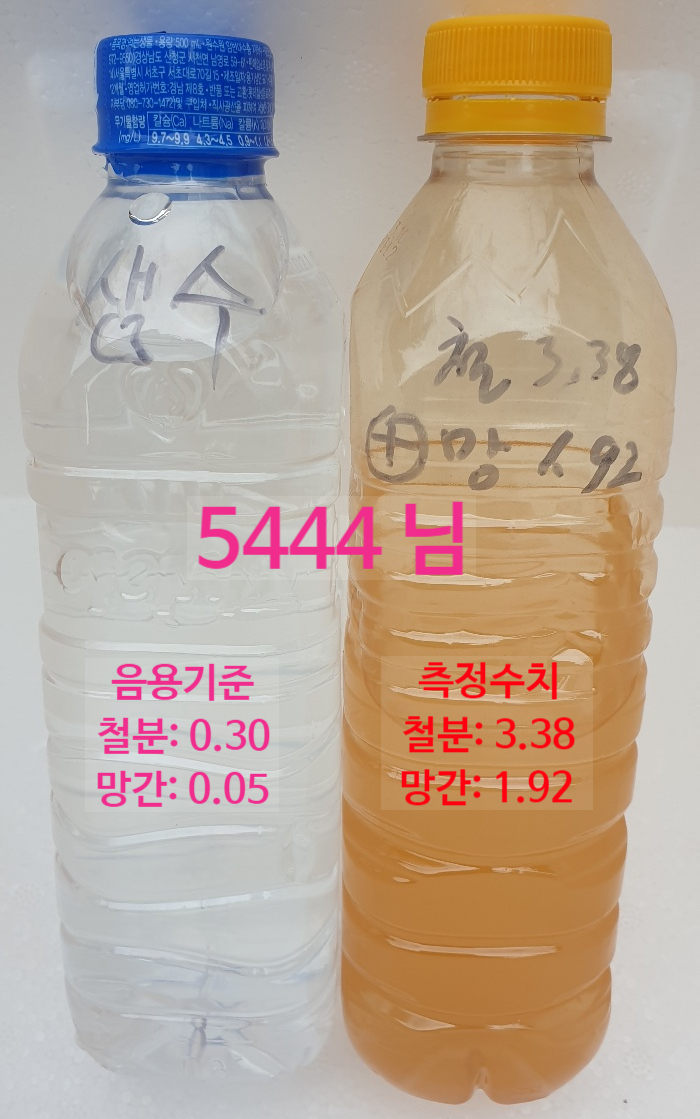 지하수 철분 11배, 지하수 망간 38배 높습니다.