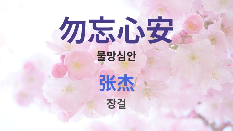  勿忘心安 물망심안 - 张杰