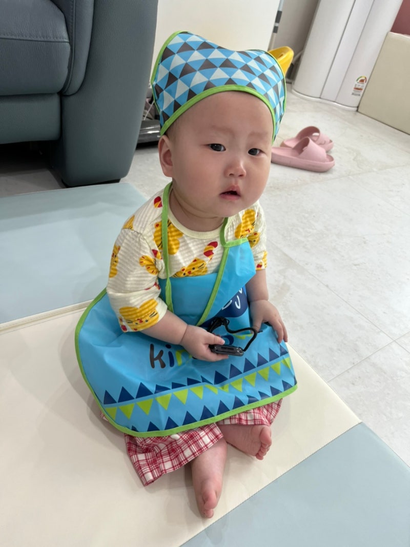 다이소 아기 앞치마 구매후기