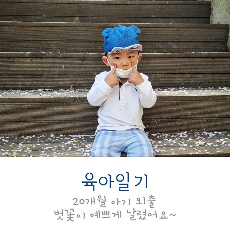 육아일기 20개월 아기 외출 (벚꽃잎이 예쁘게 날렸네요~)