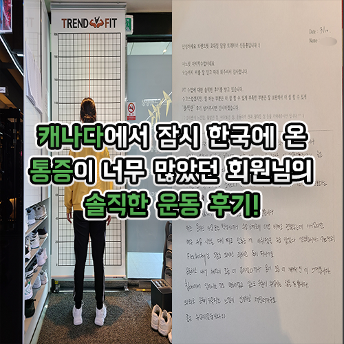  연산동 PT(피티) 캐나다에서 온 통증이 심한 회원님의 운동후기!