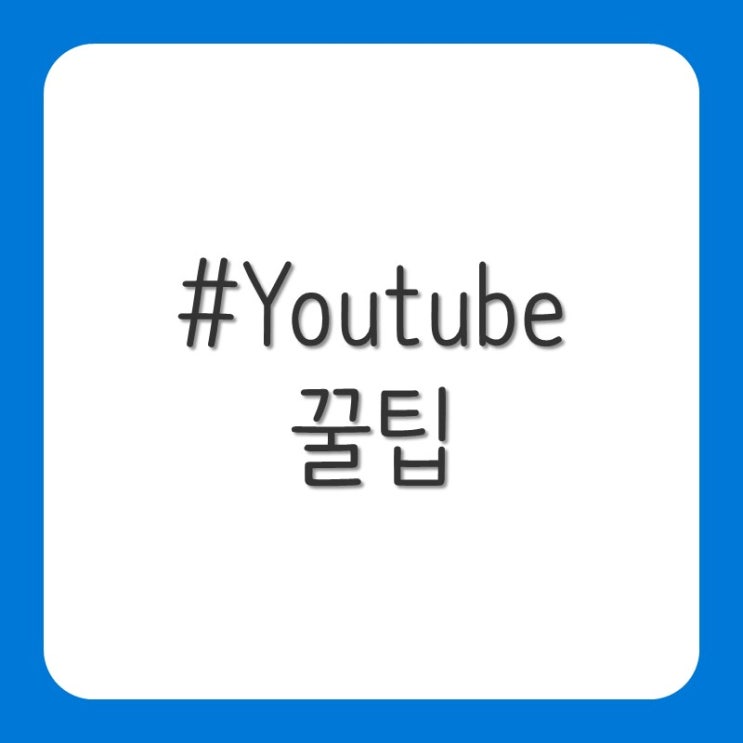  유튜브(Youtube) 꿀팁(PIP 모드,재생속도,단축키)