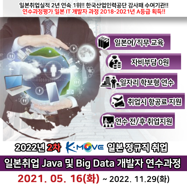  2022년 2차 일본 Java 및 Big Data 개발자 연수과정 모집