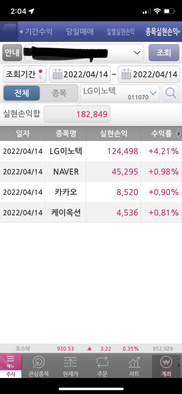  [주식매매일지] LG이노텍 / 네이버 / 카카오 / 케이옥션 매도 완료