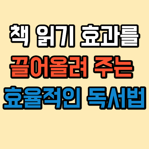  책 읽기 효과를 끌어올려 주는 효율적인 독서법