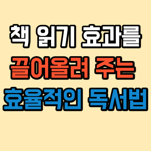 책 읽기 효과를 끌어올려 주는 효율적인 독서법