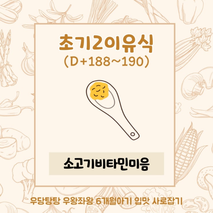  (D+188~190) 6개월아기 초기2이유식 소고기비타민미음(토핑이유식/이유식큐브)