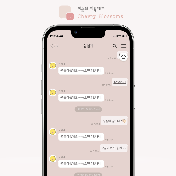  [아이폰 카톡테마] 체리 블로섬 *벚꽃 카톡테마 (Cherry Blossoms 1.0.0 Ktheme)