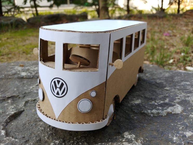 01.폭스바겐 마이크로버스(박스로 자동차 만들기, 도안무료) Volkswagen Microbus(How to make a cardboard car, Drawing's Free)