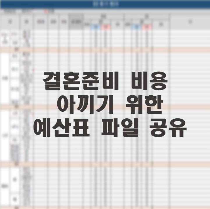 결혼준비 비용을 아끼기 위한 예산표 엑셀파일 자료 공유 꿀팁