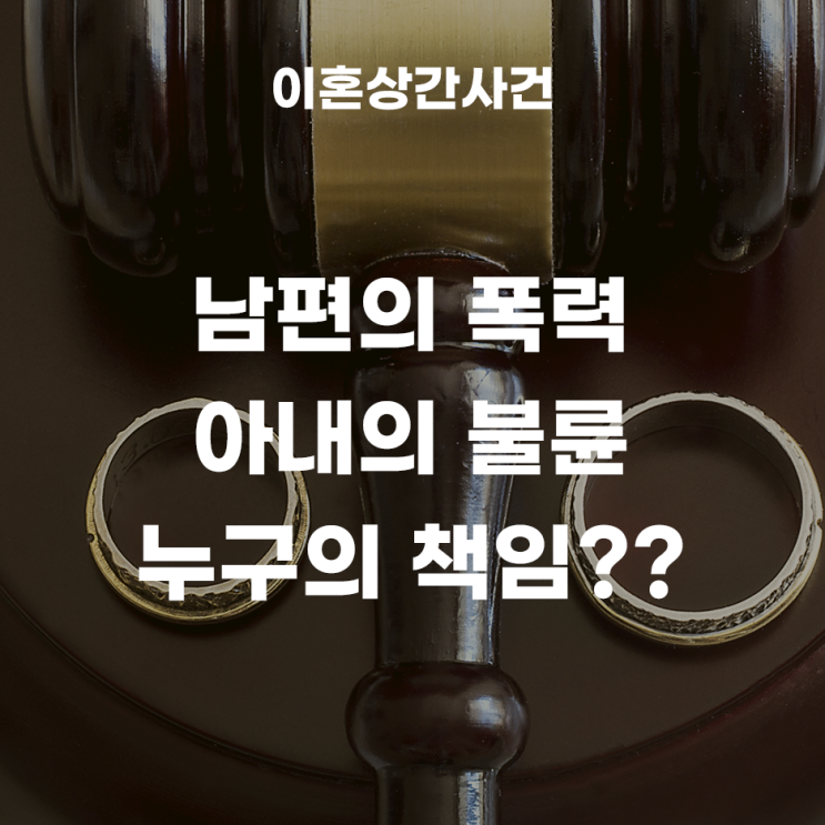 남편의 가정폭력, 아내의 부정행위 이혼소송에서 누구의 책임이 더 클까요? (재산분할, 유아인도 심판청구)