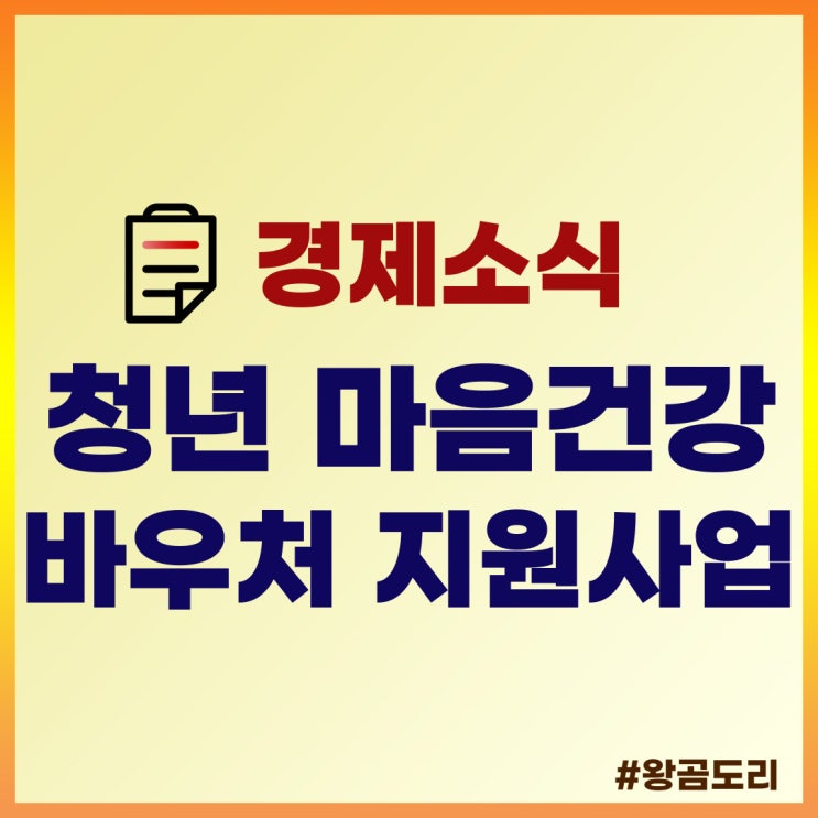  청년 마음건강 바우처 지원사업 정리