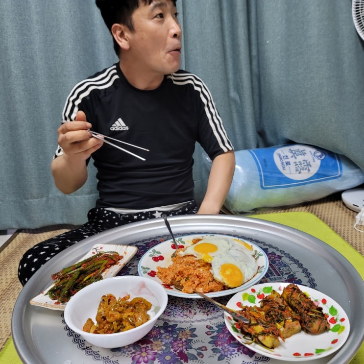  남편표 쪽파김치 남은양념은 비벼야죠