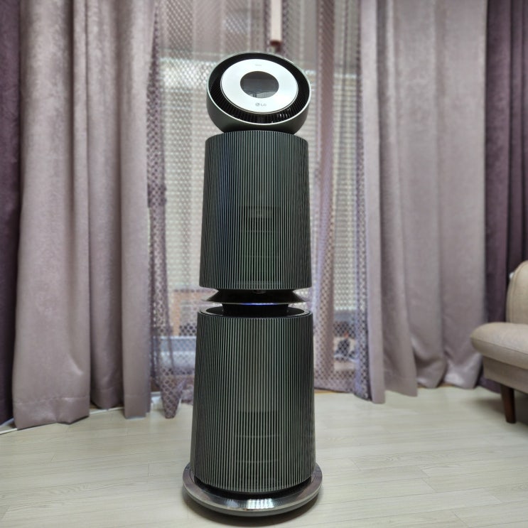  LG 공기청정기 퓨리케어 오브제 네이처 그린, 무빙휠에 인공지능 센서까지