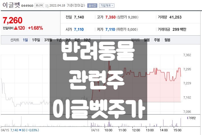  반려동물 관련주 (애견.반려견) 이글벳 주가 전망과 실적